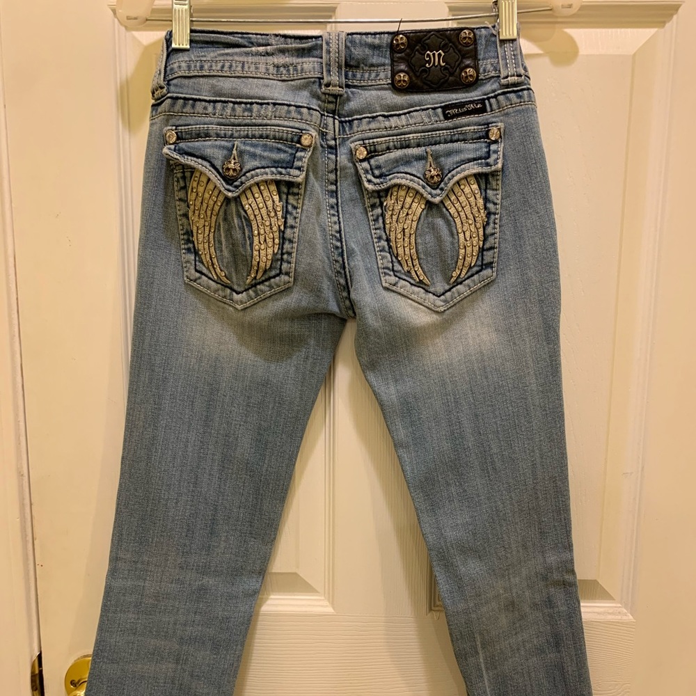 Miss me Angel wings light distressed skinny jeans
